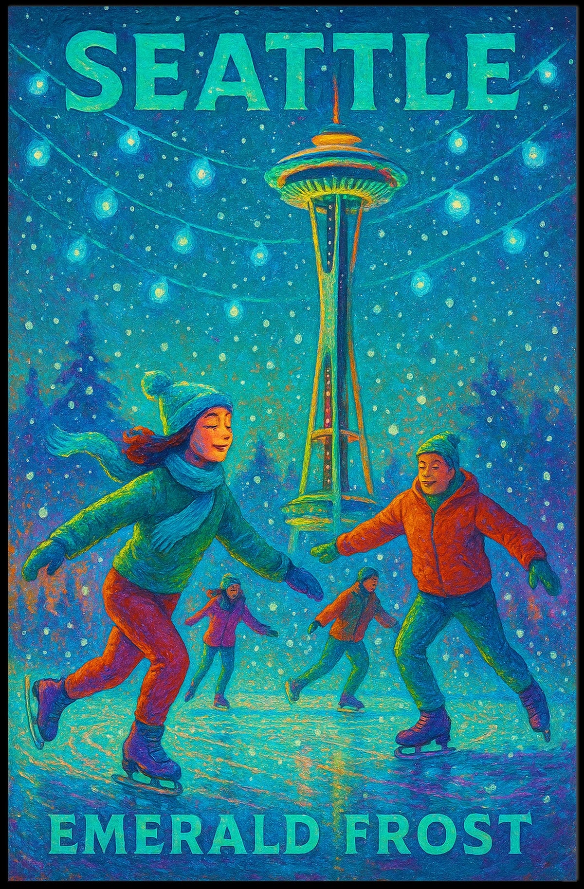 Seattle Emerald Frost Poster