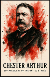 Chester Arthur Watercolor Portrait Historical-Presidential Poster