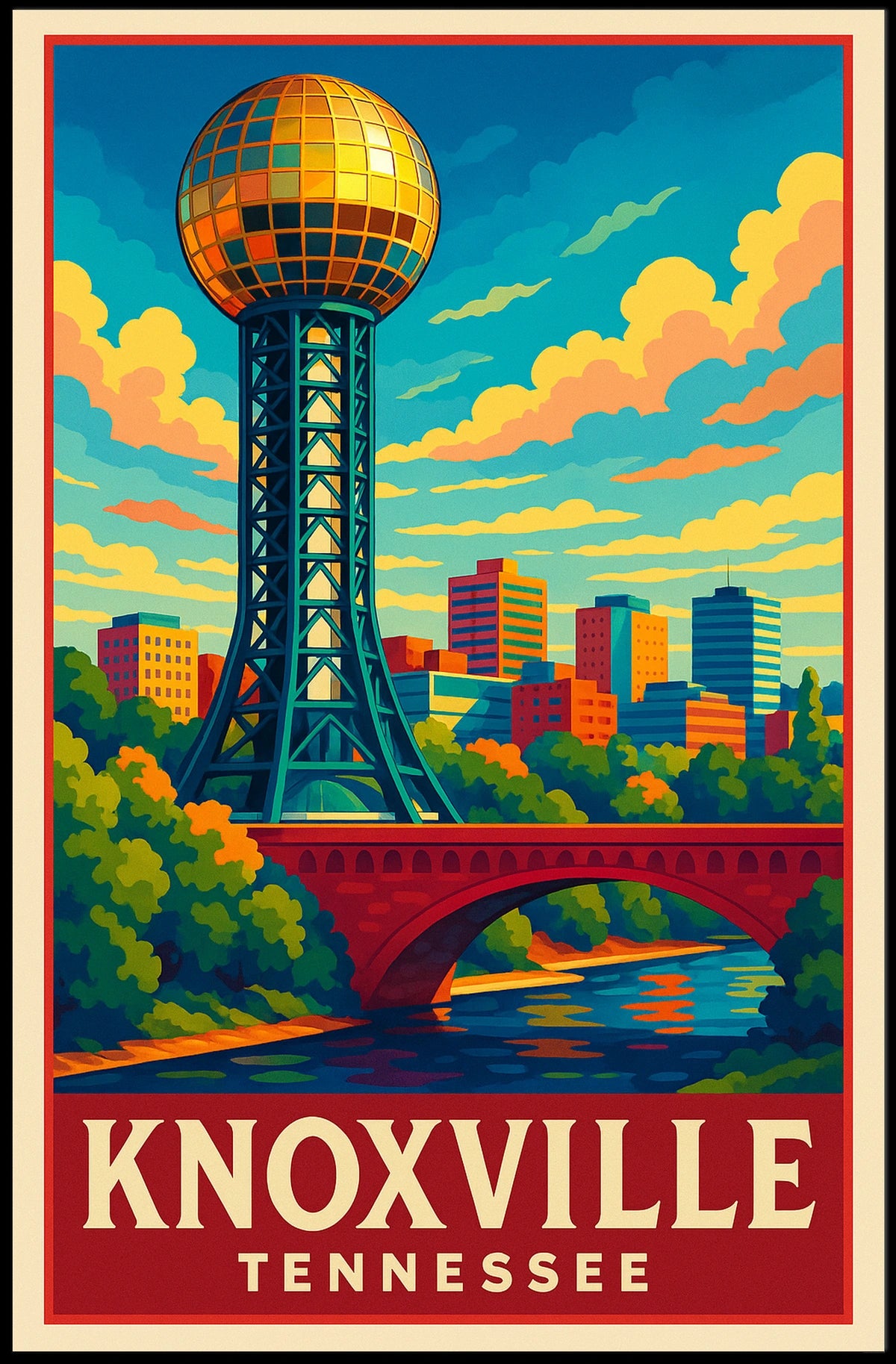 Knoxville, Tennessee A Vibrant Poster