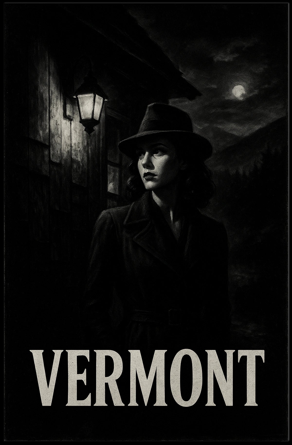 Vermont Noir Vintage Travel Poster
