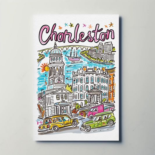 Charleston South Carolina Historic Riverside Travel Poster