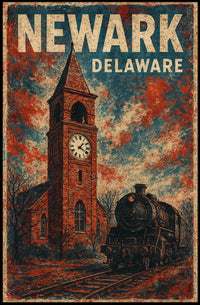 Newark Clock Tower Travel Art Deco Poster