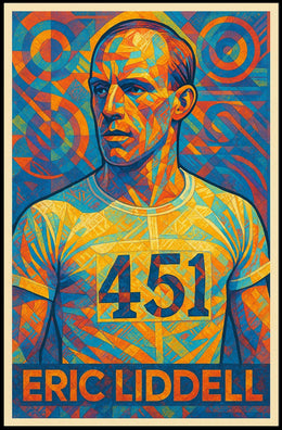 Eric Liddell 451 Geometric Portrait Art Poster