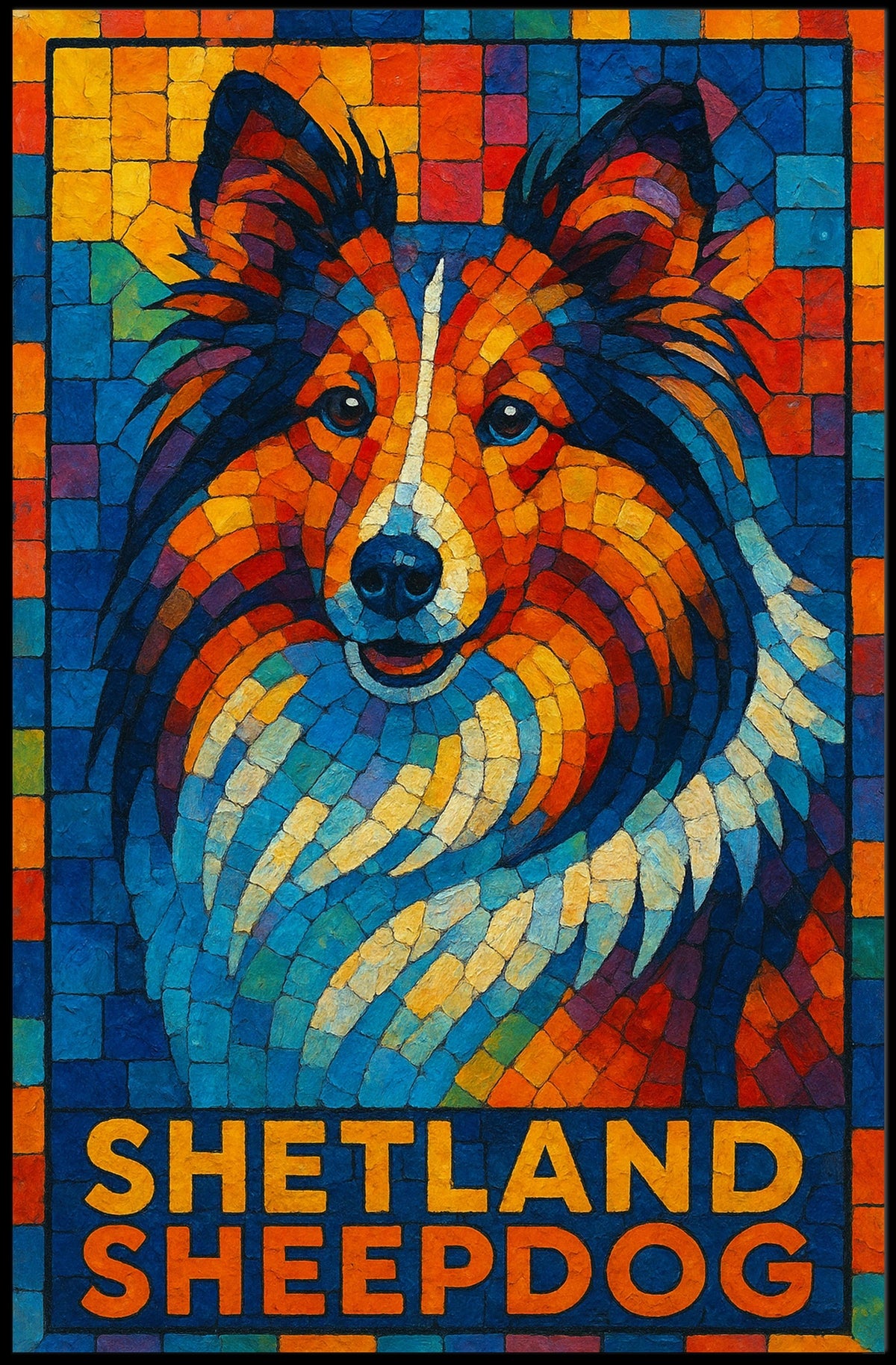 Shetland Sheepdog Mosaic Poster