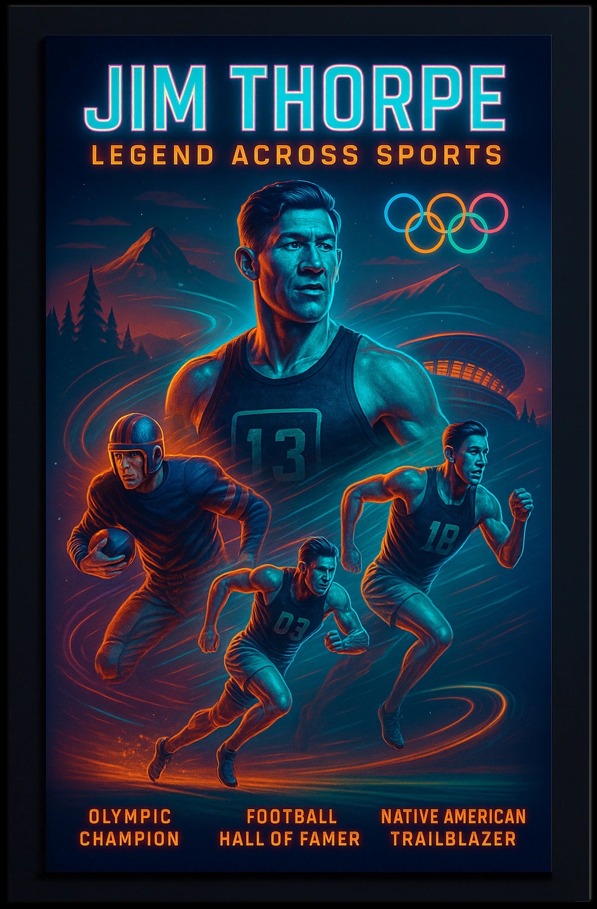 Jim Thorpe Icon of Athletic Excellence Poster