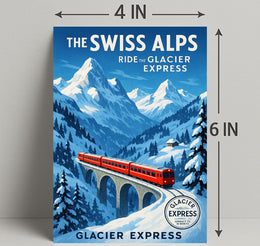 The Swiss Alps Glacier Express Adventure Poster PosterGoat