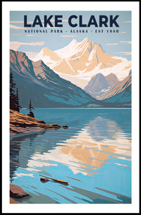 Lake Clark National Park Poster Vintage Travel Art