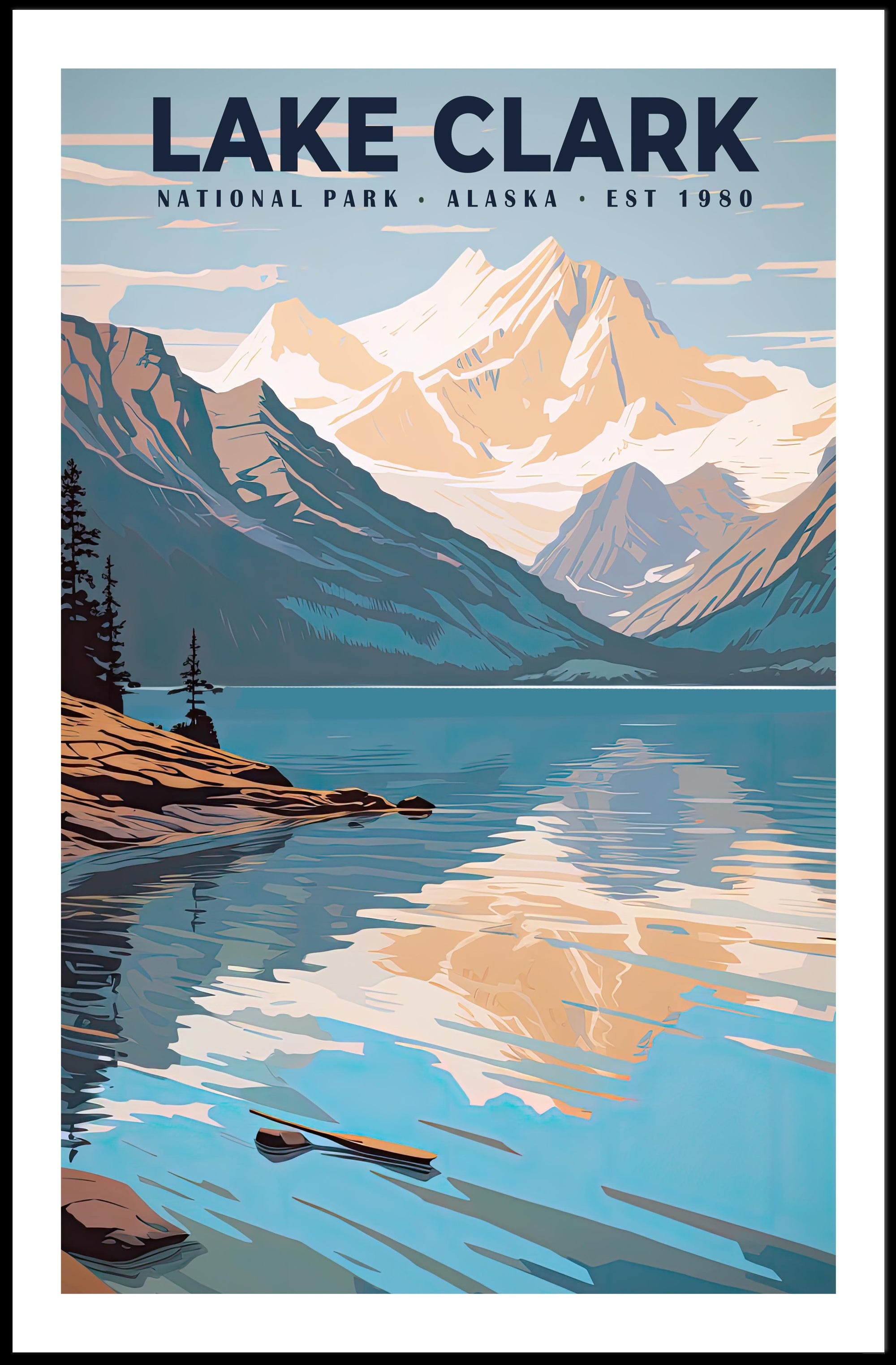 Lake Clark National Park Poster Vintage Travel Art