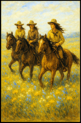 Riders in the Field Poster PosterGoat