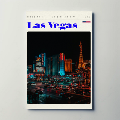 Vintage Poster Las Vegas Strip Night Lights