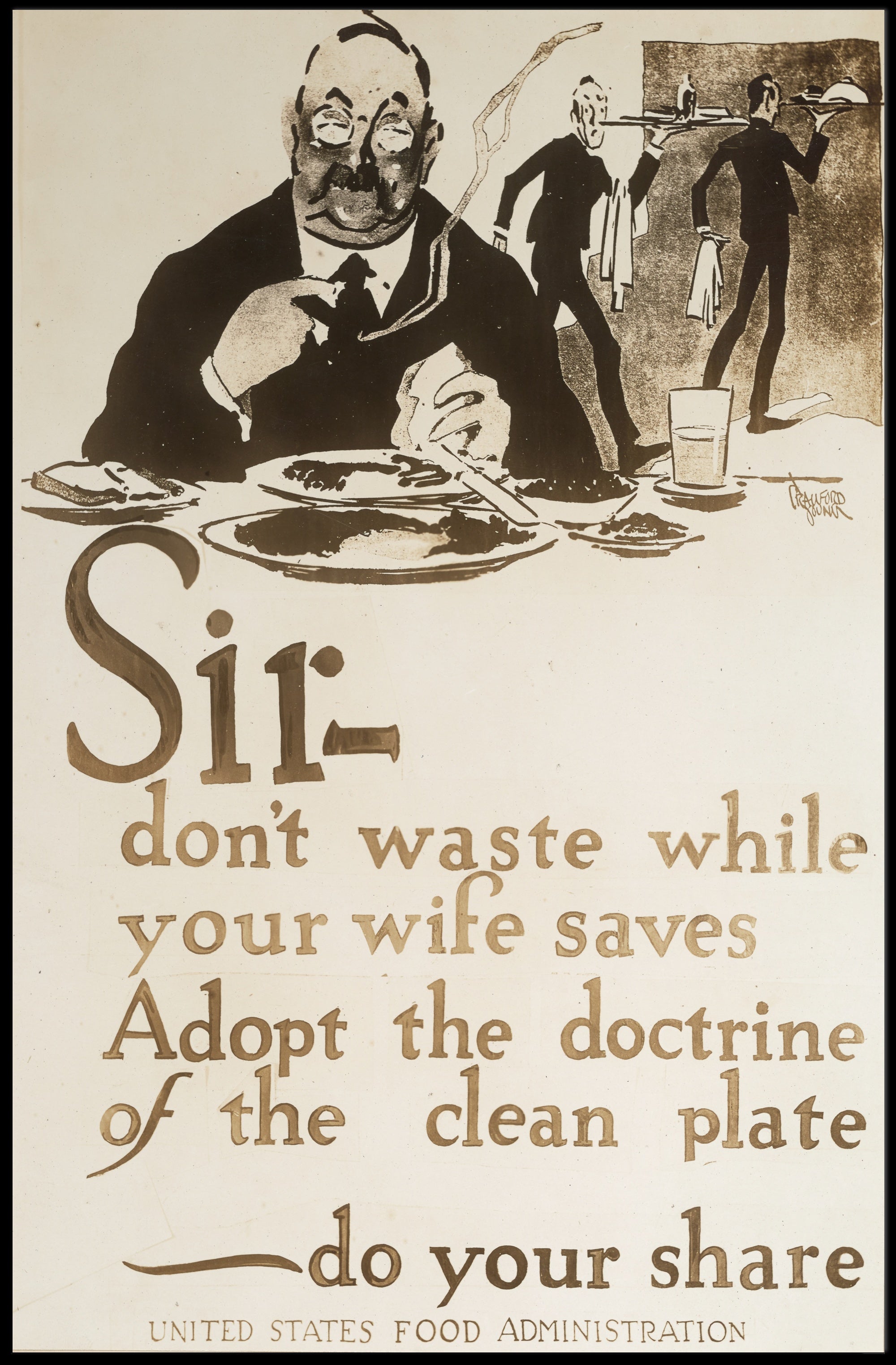 Vintage WWI Food Conservation Propaganda Poster PosterGoat