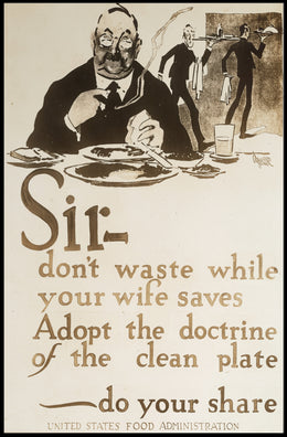 Vintage WWI Food Conservation Propaganda Poster PosterGoat