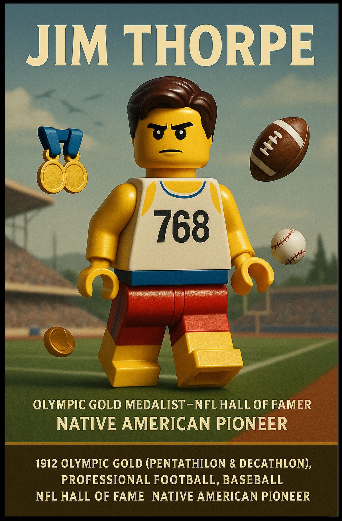 Jim Thorpe Legendary Athlete Poster