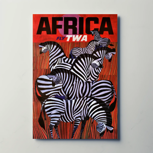 Fly TWA to Africa Vintage Travel Poster