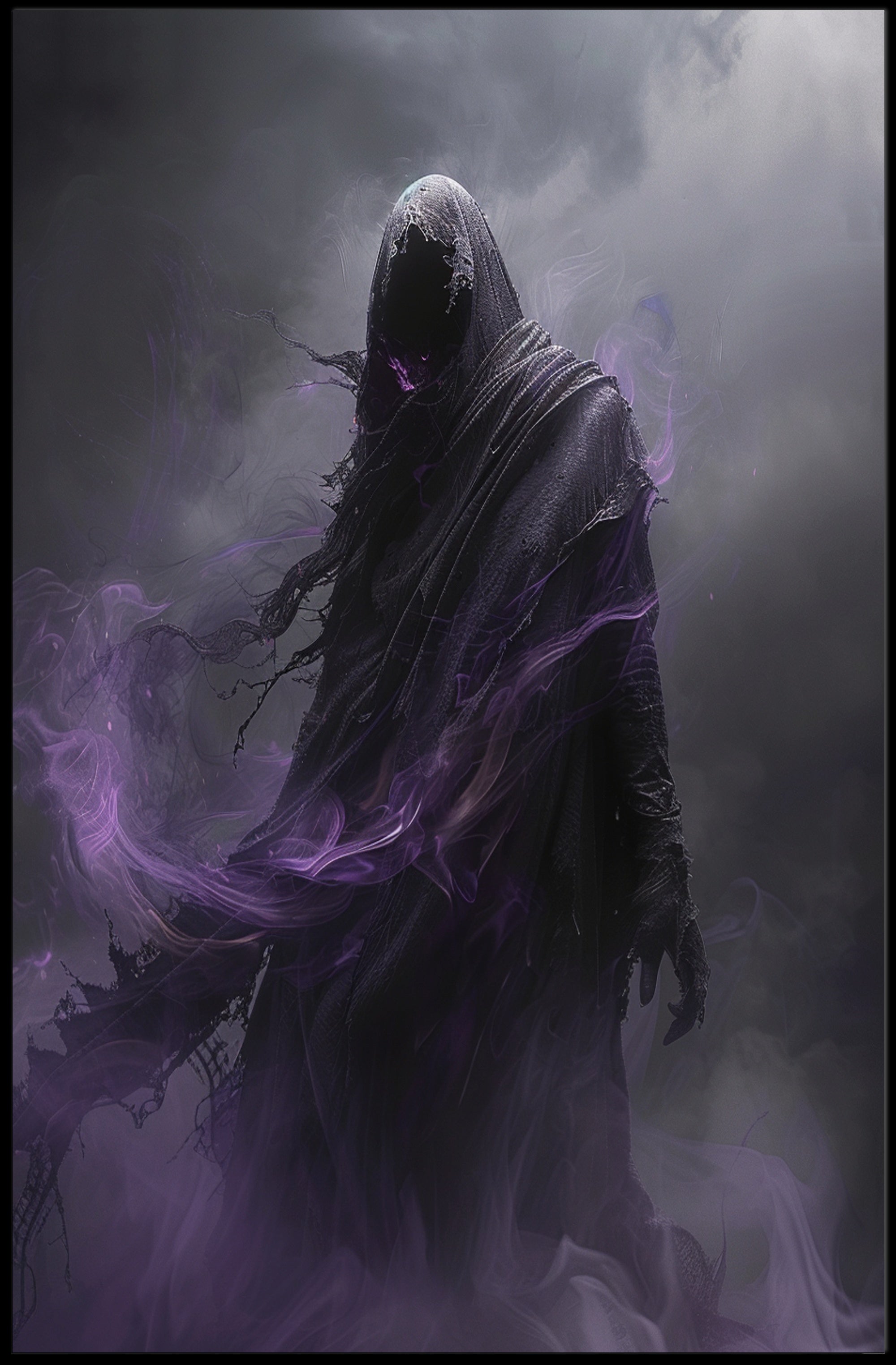 Ethereal Hooded Figure Gothic Fantasy Poster PosterGoat