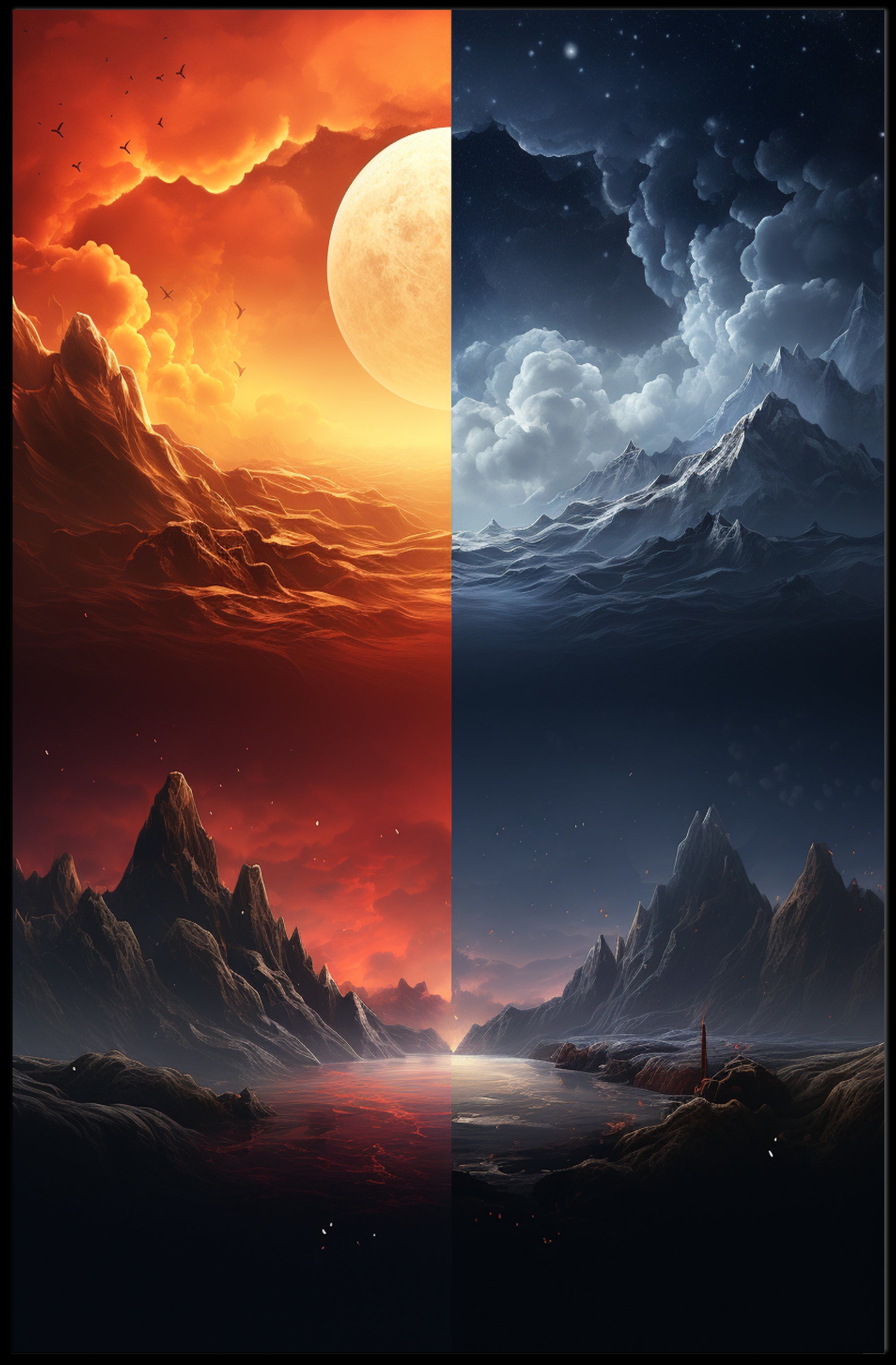 Dual Realms Day And Night Poster