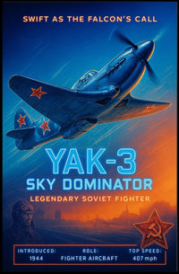 YAK-3 Fighter Plane WWII Propaganda Poster