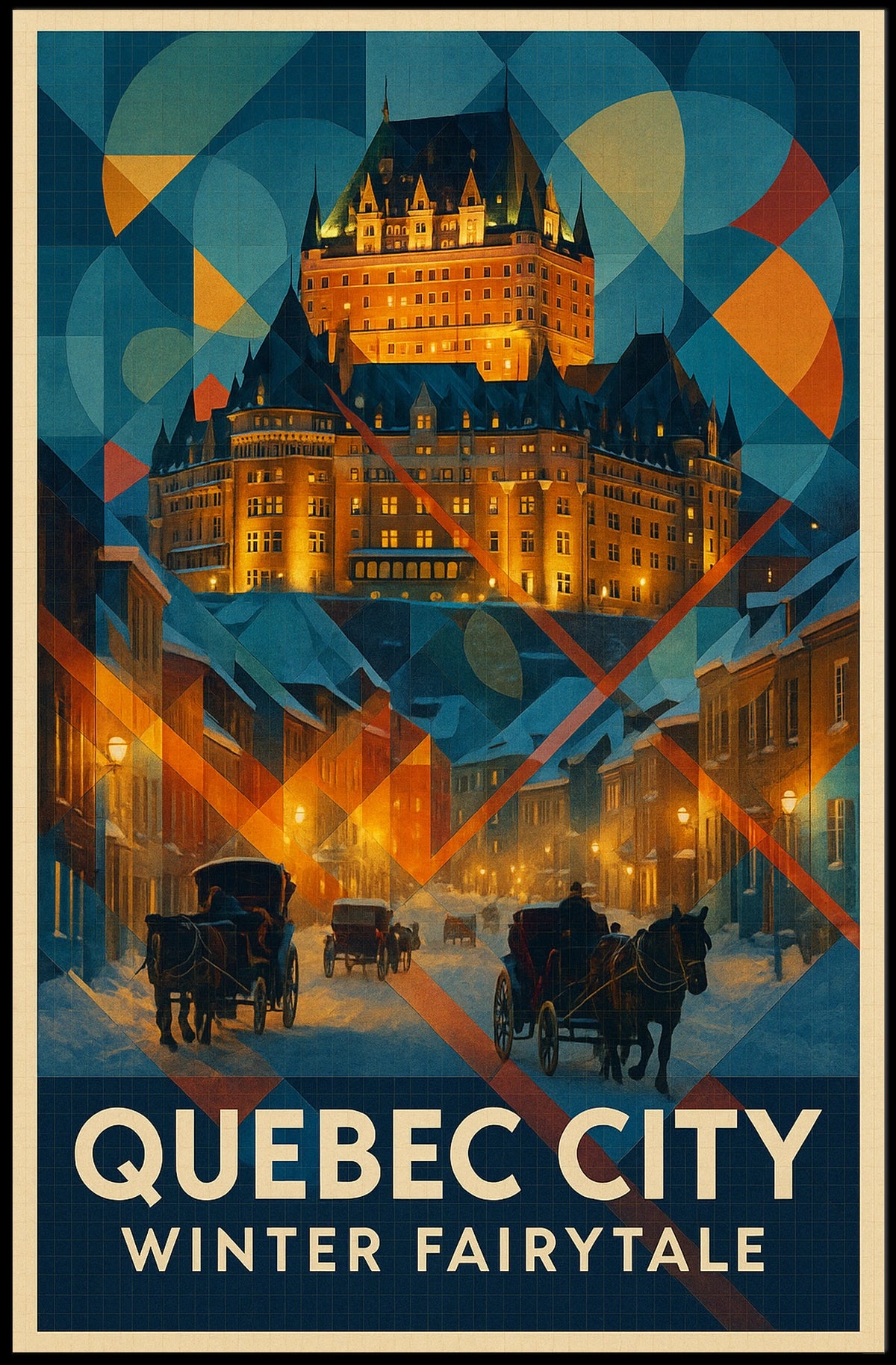 Quebec City Winter Fairytale Poster