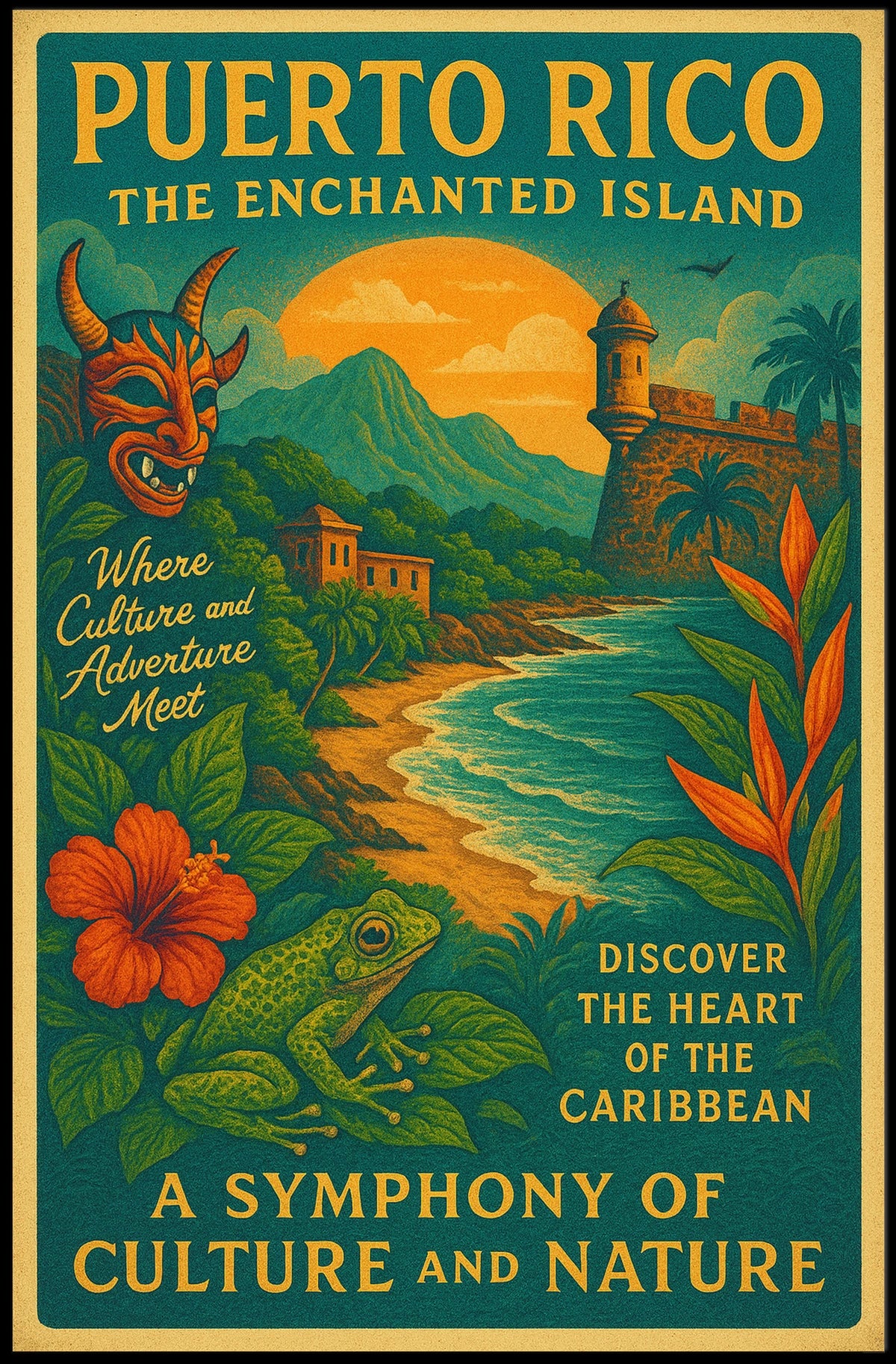 Puerto Rico The Enchanted Island Poster
