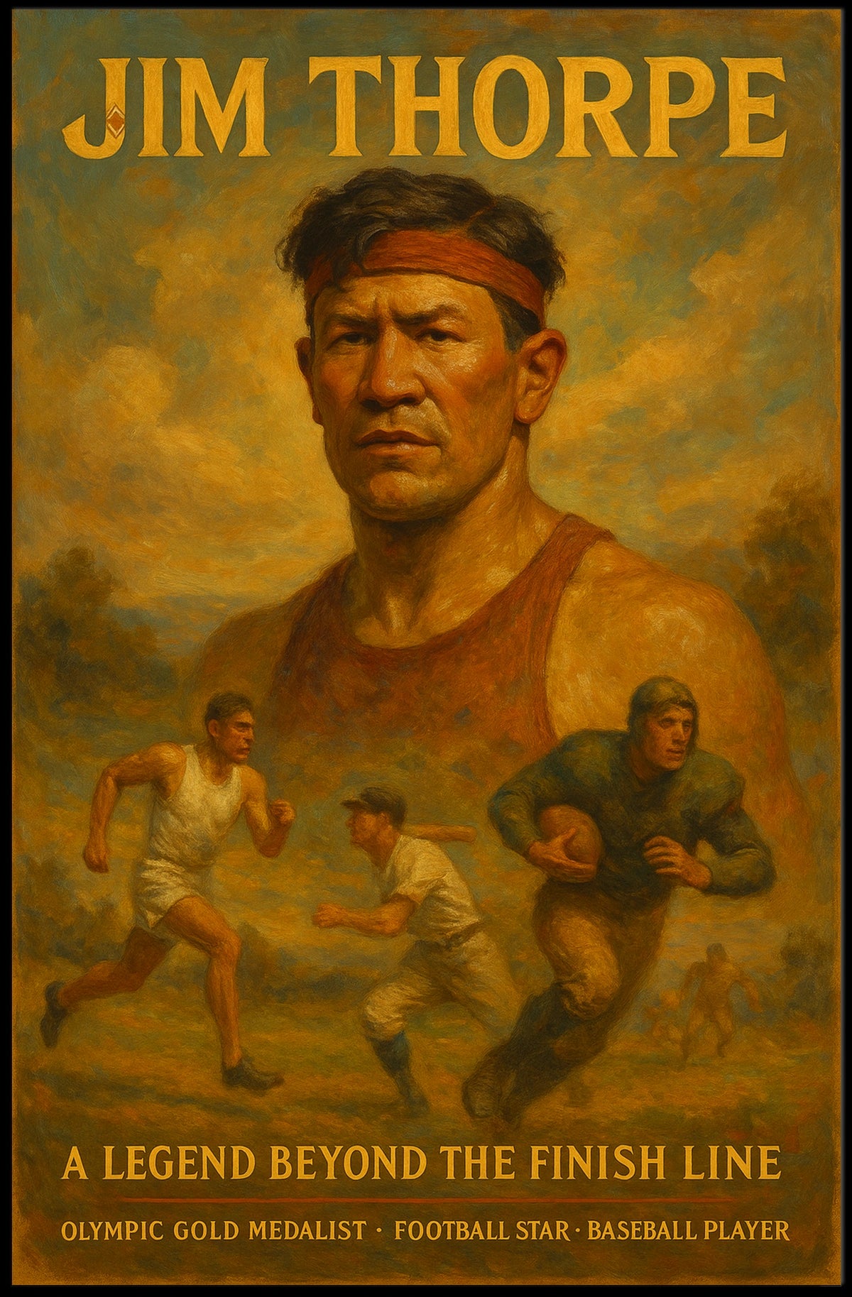 Jim Thorpe Legendary Athlete Poster