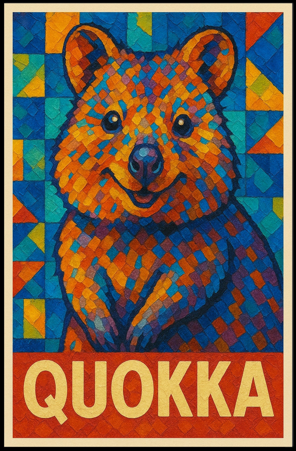 Quokka Mosaic Art Poster