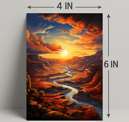 Sunset Over The Canyon Poster