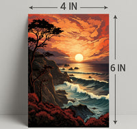Sunset Over The Ocean Poster