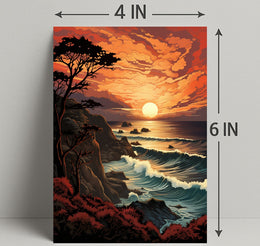 Sunset Over The Ocean Poster