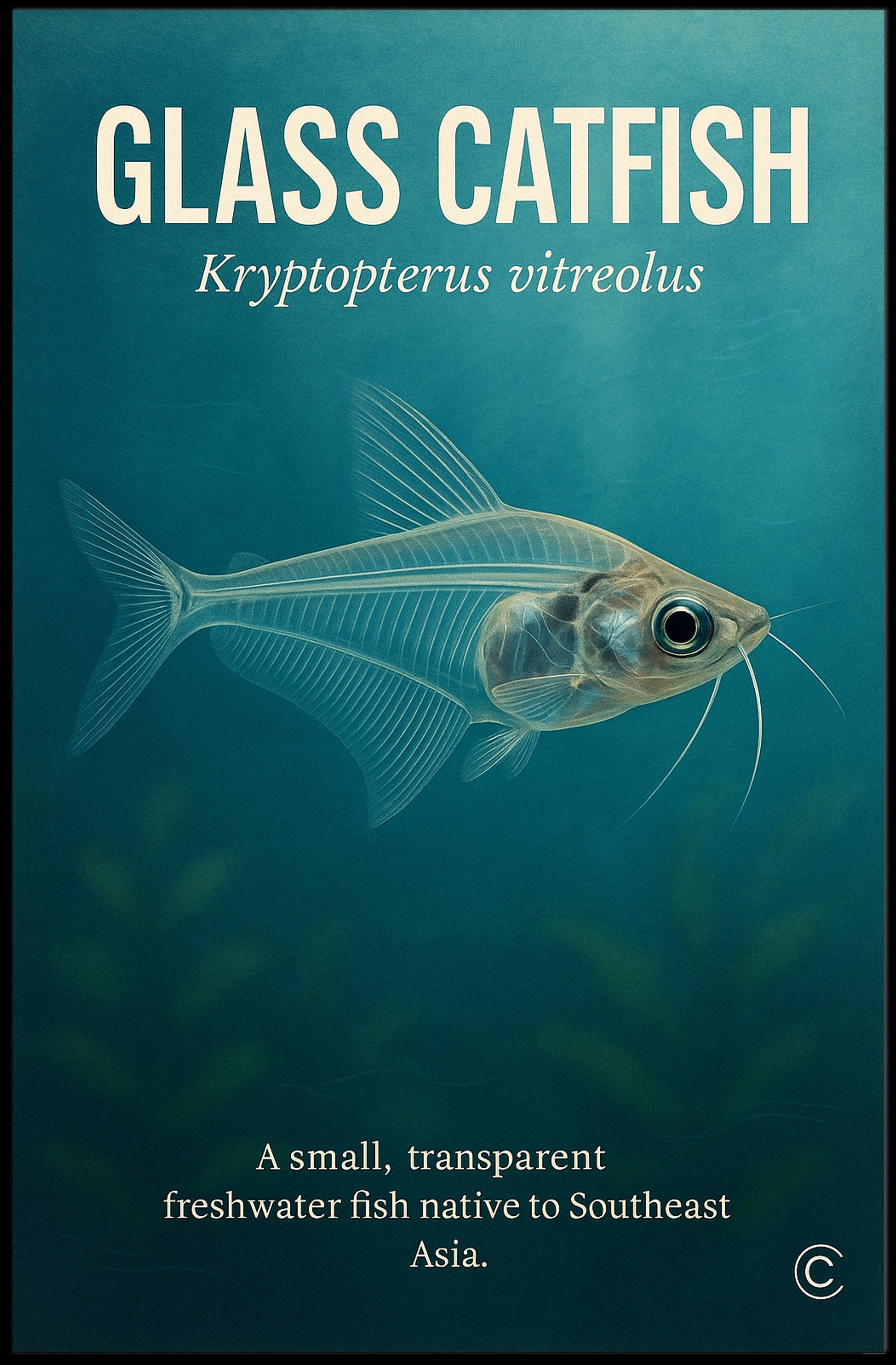 Glass Catfish Kryptopterus vitreolus Poster PosterGoat