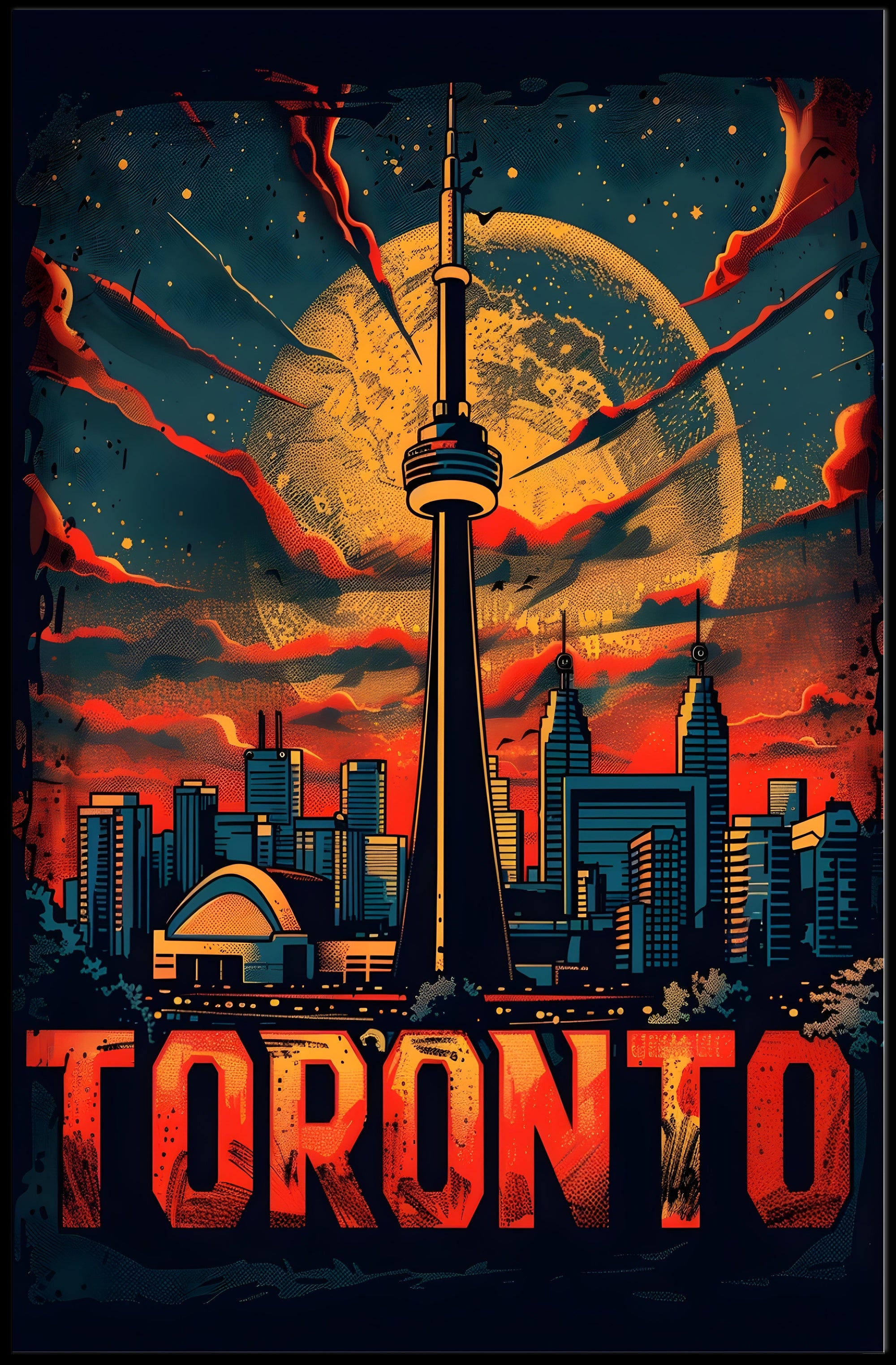 Toronto Skyline Art Poster