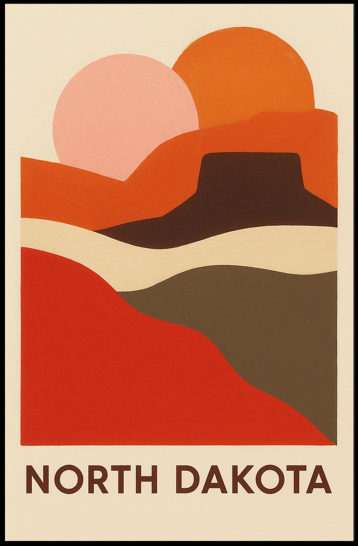 North Dakota Landscape Art Poster