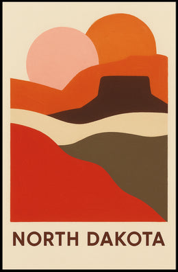 North Dakota Landscape Art Poster