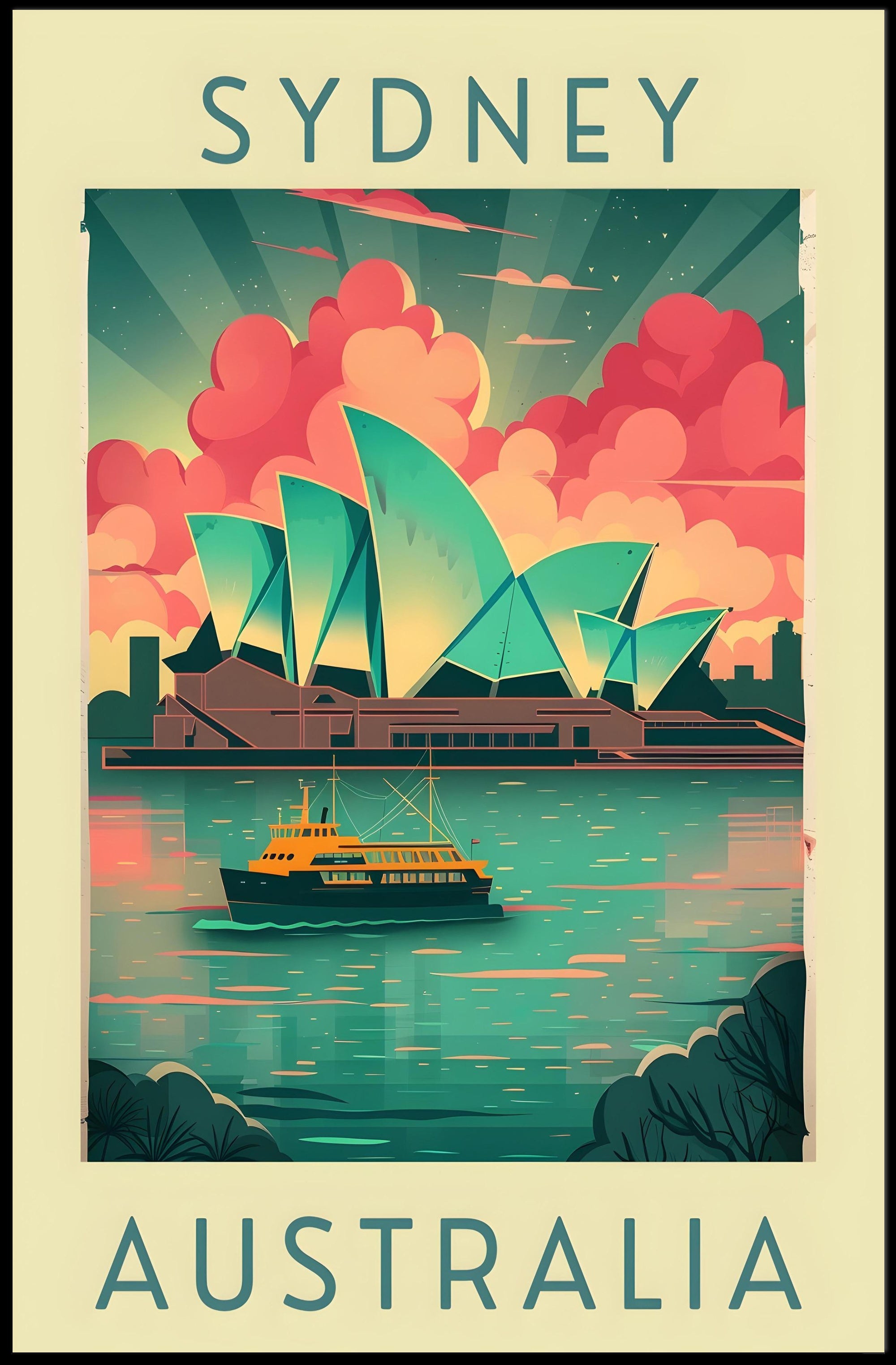 Sydney Opera House Artistic Poster - Travel Poster