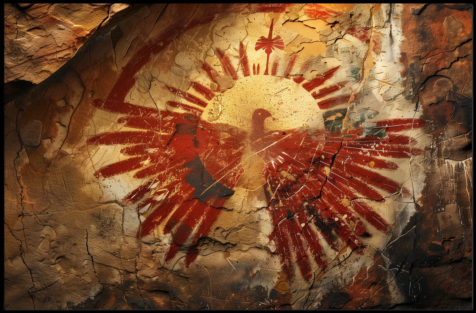 Abstract Eagle on Textured Rustic Wall Art