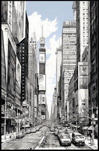 Urban Sketch Of Times Square Poster