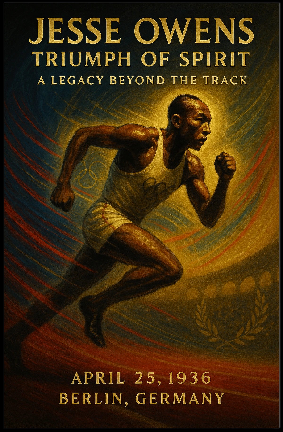 Jesse Owens Vintage Olympic Triumph Poster Art