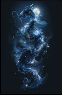 Mystical Celestial Dragon Fantasy Art Poster