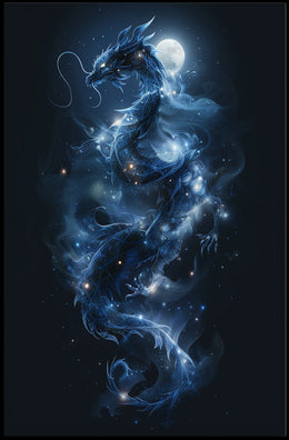 Mystical Celestial Dragon Fantasy Art Poster