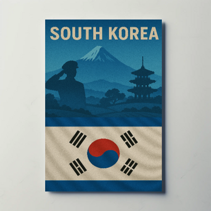 South Korea Patriotic Icons Vintage Heritage Poster