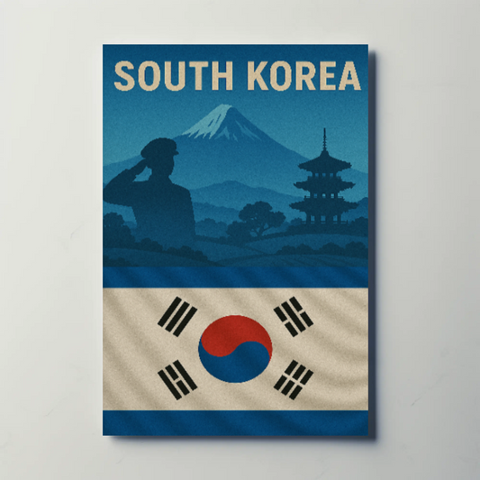 South Korea Patriotic Icons Vintage Heritage Poster