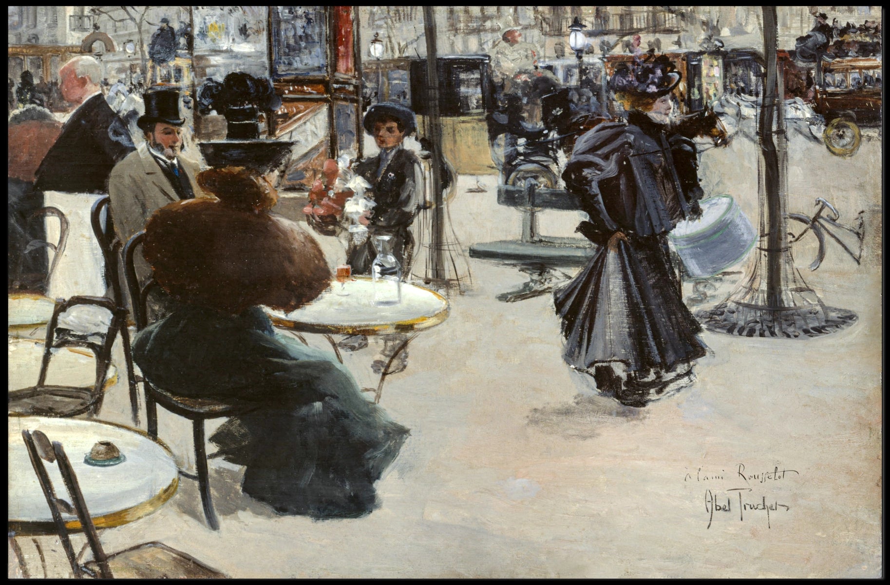 Vintage European Café Life: Impressionistic Art Poster