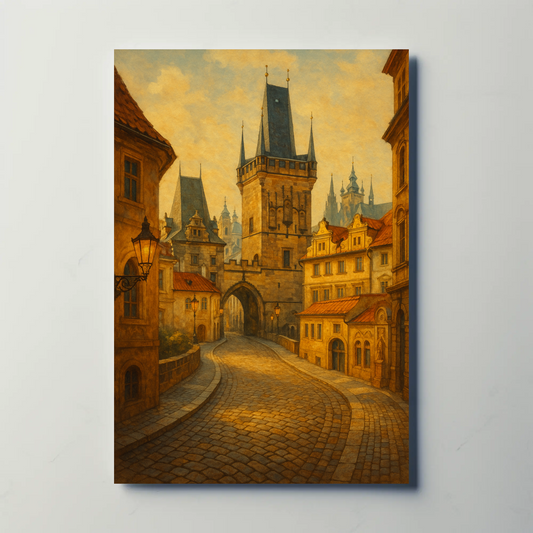 Prague Castle Gate Vintage Travel Poster