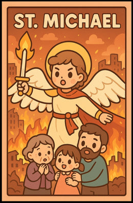 St. Michael Protector In Flames Poster