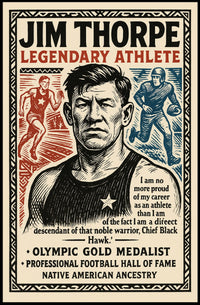 Jim Thorpe Legendary Athlete Poster