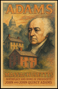 John and John Quincy Adams Birthplace Tribute Poster