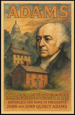 John and John Quincy Adams Birthplace Tribute Poster