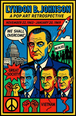 Lyndon B. Johnson A Pop Art Retrospective Poster PosterGoat