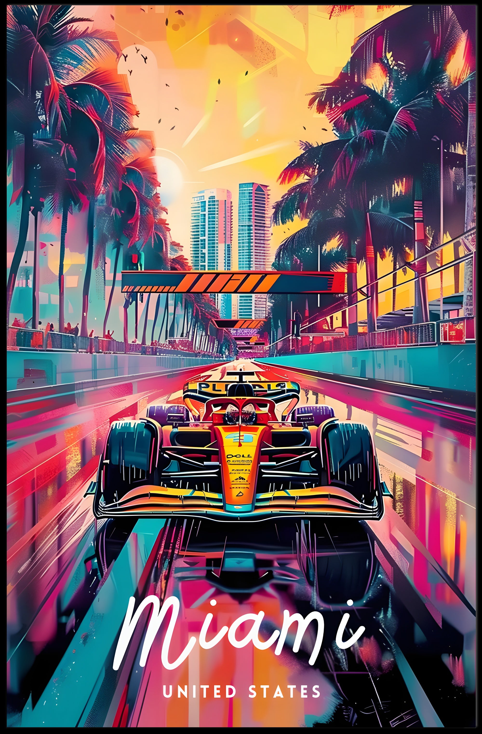 Miami Formula 1 Race Scene Sports Poster