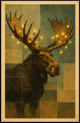 Illuminated Moose Poster
