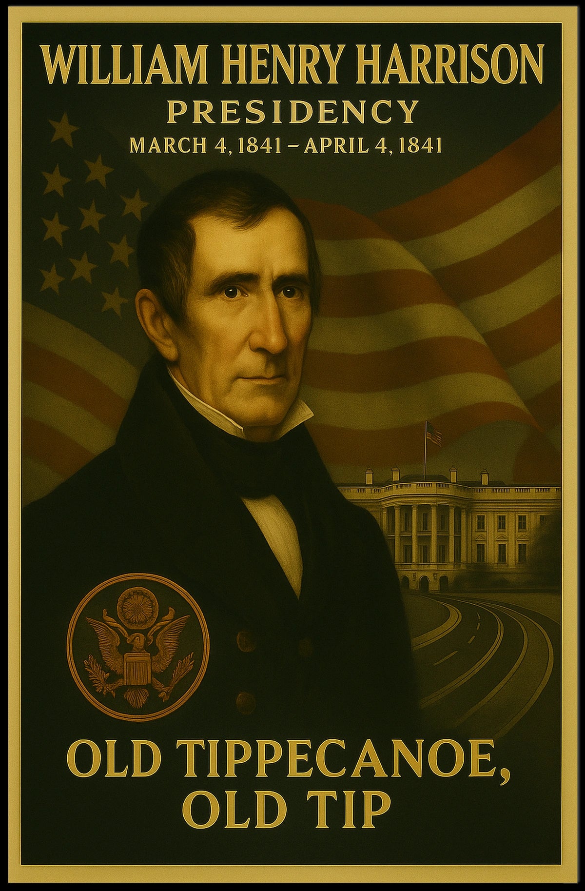 William Henry Harrison Historical Presidency Poster